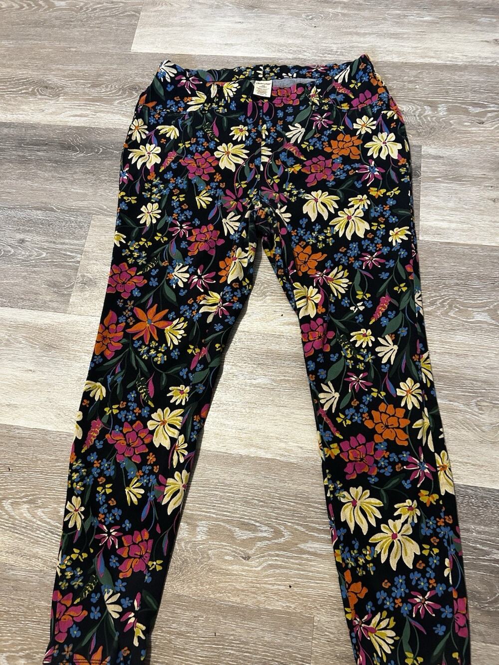 Faded Glory Pull On Stretch Floral Pants Sz 1x(16w)